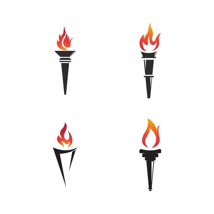 Vector icono de antorcha. imagen vectorial para logotipos, sitios web, aplicaciones y diseño temático.