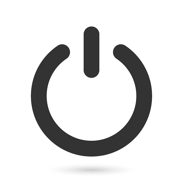 Icono de apagado en estilo plano Ilustración de vector de símbolo de energía sobre fondo aislado Concepto de negocio de signo de inicio