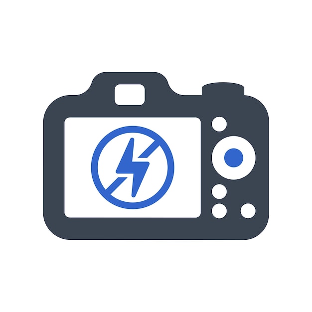 Icono de apagado del flash de la cámara