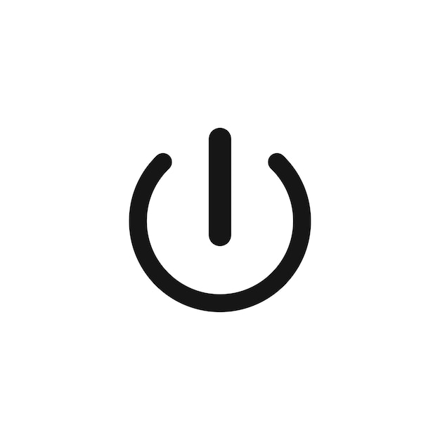 Icono de apagado negro sobre fondo claro Icono de vector de energía