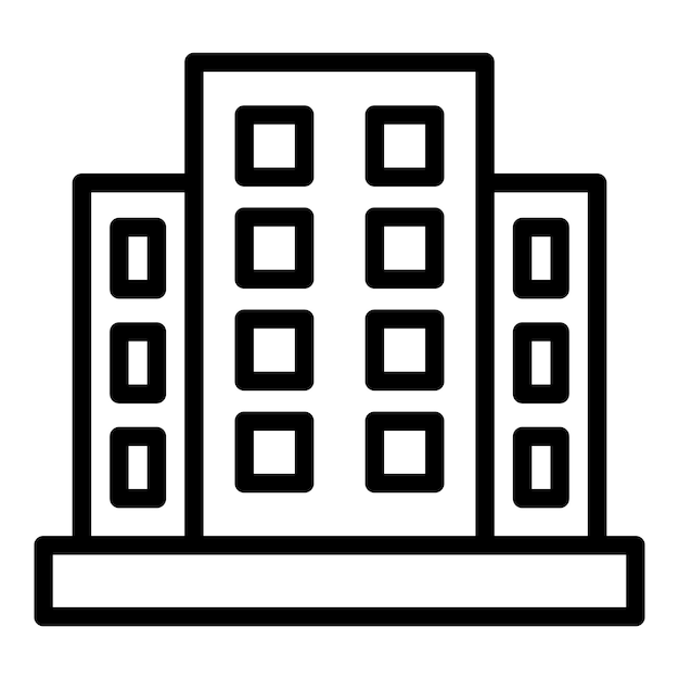 Icono de apartamentos hipotecarios Icono de vector de apartamentos hipotecarios de esquema para diseño web aislado sobre fondo blanco