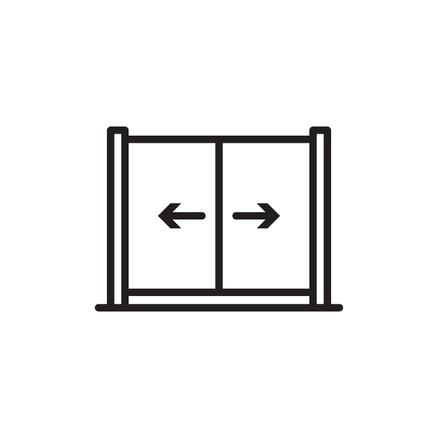 Icono de apertura automática de la puerta Colección de arte de líneas delgadas