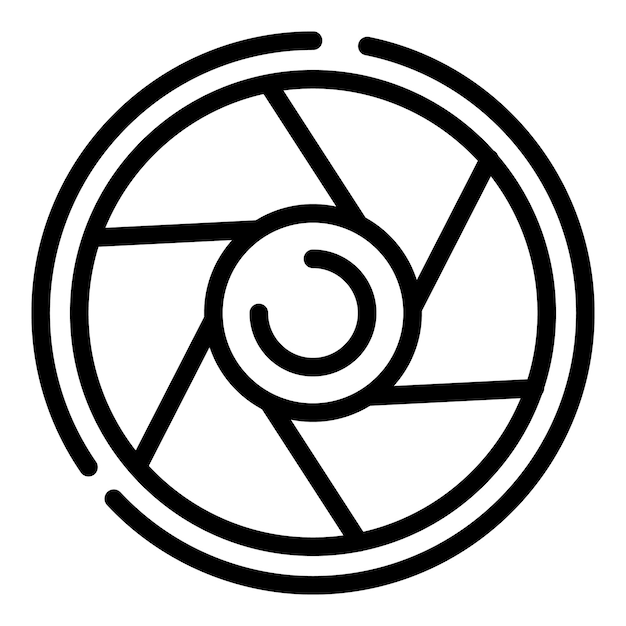 Icono de apertura de cámara Icono de vector de apertura de cámara de esquema para diseño web aislado sobre fondo blanco