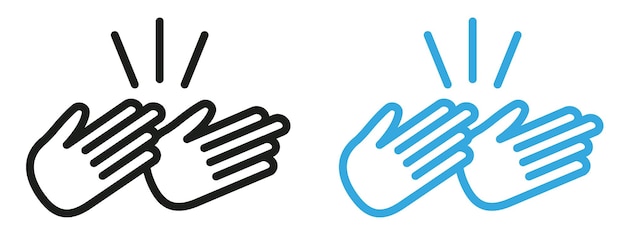Icono de aplauso, aplauso de manos para aprecio, interacción social y retroalimentación positiva