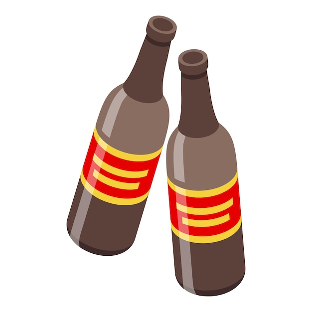 Icono de aplausos de botella de cerveza Isométrico de icono de vector de aplausos de botella de cerveza para diseño web aislado sobre fondo blanco