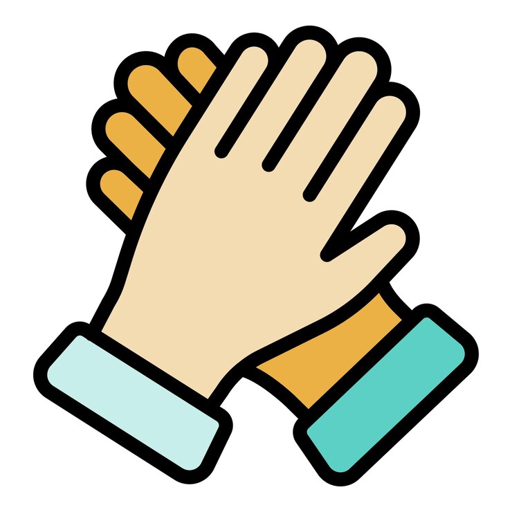 Vector el icono de los aplausos el contorno del icono del vector de los aplosos el color es plano y aislado