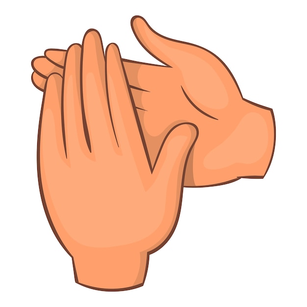 Icono de aplausos en estilo de dibujos animados aislado sobre fondo blanco Ilustración de vector de símbolo de delicia