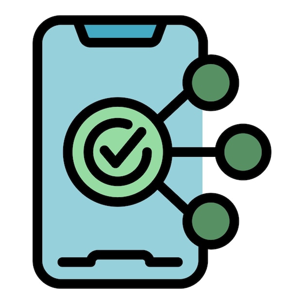 Icono de aplicación de ajuste de teléfono inteligente vector de contorno Información de cuidado Dispositivo de muñeca color plano