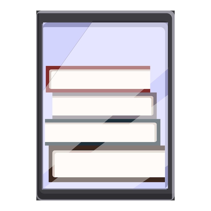 Vector icono de aplicación escolar de libros electrónicos. caricatura de icono de vector de aplicación escolar de libro electrónico para diseño web aislado sobre fondo blanco