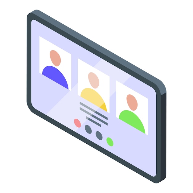 Icono de la aplicación de galería digital isométrica