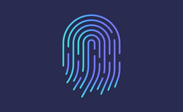 El icono de la aplicación de identificación de huellas dactilares en fondo azul