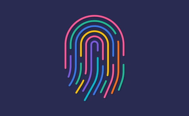 El icono de la aplicación de identificación de huellas dactilares en fondo azul