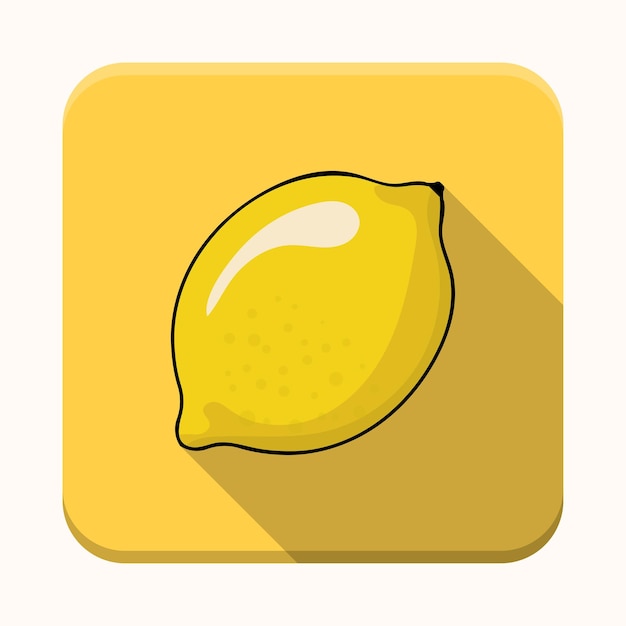 El icono de la aplicación de limón entero El icono del vector de la aplicación del limón