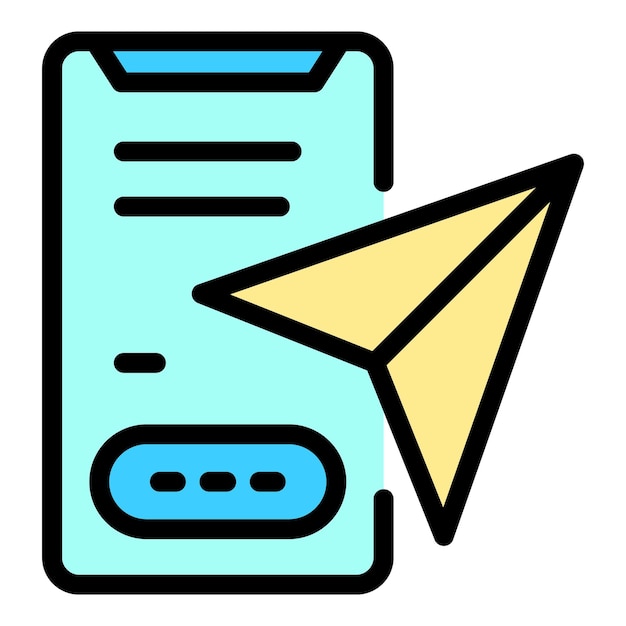 Icono de la aplicación de mensajería Contorno del icono del vector de la aplicación del mensajero Color plano aislado