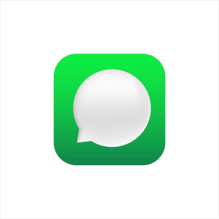 Vector icono de aplicación de mensajes para el logotipo de correo electrónico de teléfono móvil con logotipo de gradiente verde de burbuja blanca