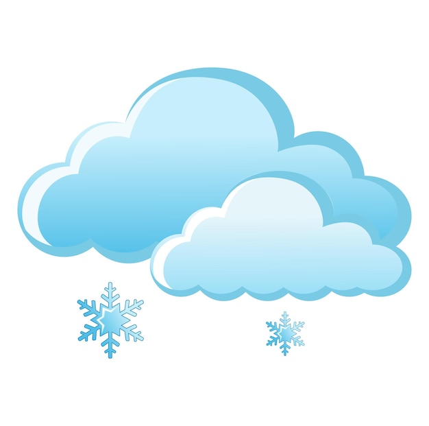 Ícono de aplicación meteorológica aislado por vectores con nube de nieve Elementos de interfaz en diseño plano Para web