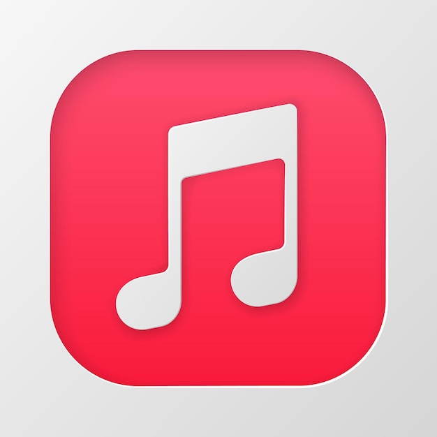 Icono de aplicación de música en estilo de corte de papel Iconos de redes sociales