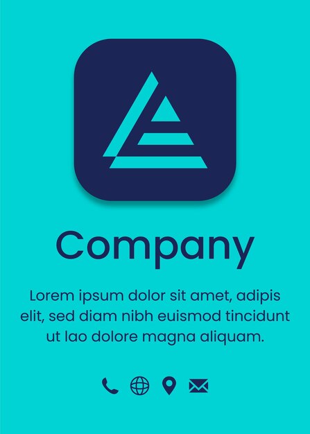 Un icono de aplicación de pirámide azul con una letra L en él