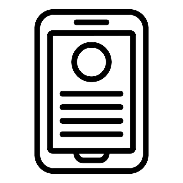 Icono de aplicación de reclutamiento Icono de vector de aplicación de reclutamiento de esquema para diseño web aislado sobre fondo blanco