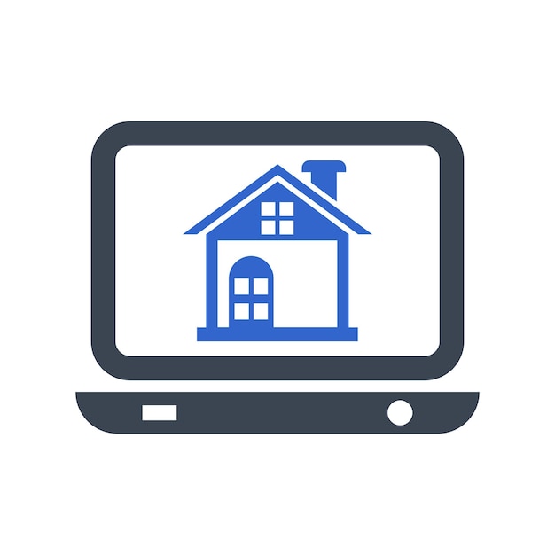Icono de apoyo inmobiliario en línea