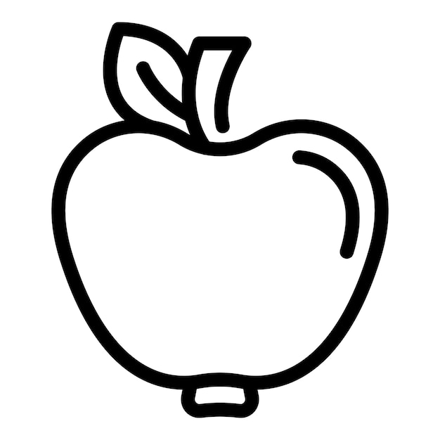 Icono de Apple Icono de vector de manzana de esquema para diseño web aislado sobre fondo blanco