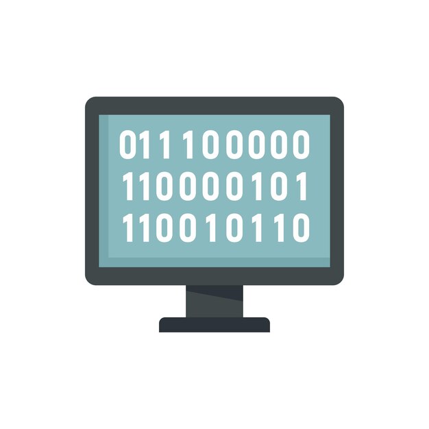 Icono de aprendizaje automático de computadora Ilustración plana del icono de vector de aprendizaje automático de computadora aislado sobre fondo blanco