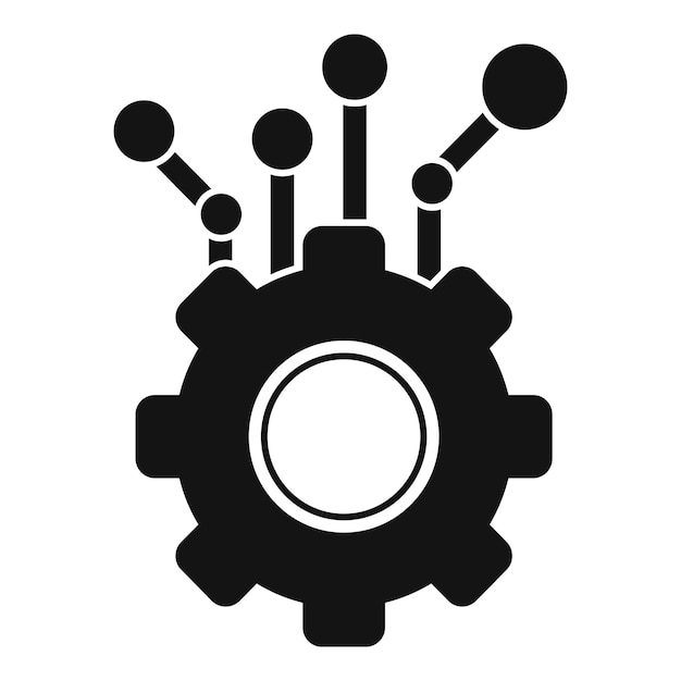 Icono de aprendizaje automático de engranajes Ilustración simple del icono de vector de aprendizaje automático de engranajes para diseño web aislado sobre fondo blanco