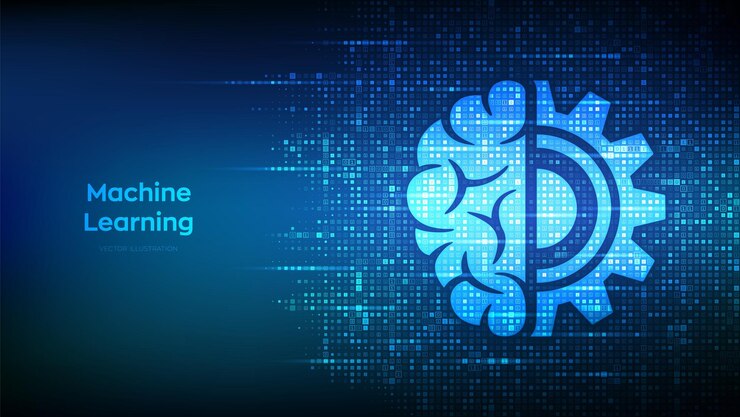 Vector icono de aprendizaje automático hecho con código binario ia inteligencia artificial aprendizaje profundo minería de datos