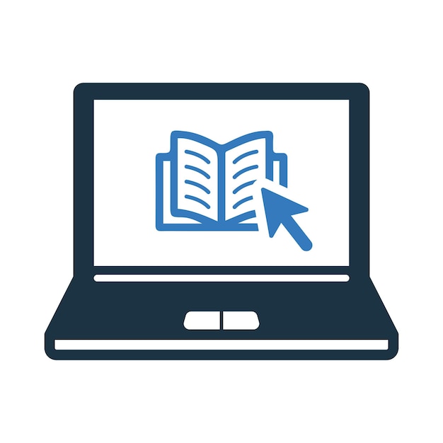 Icono de aprendizaje electrónico en línea Ilustración vectorial editable simple