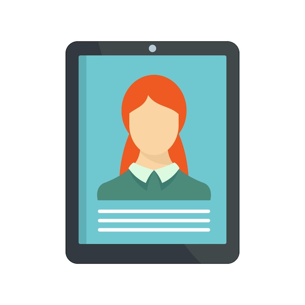 Icono de aprendizaje en línea de mujer Ilustración plana de icono de vector de aprendizaje en línea de mujer para diseño web