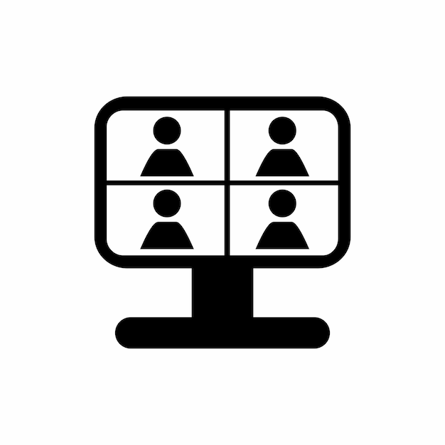 Icono de aprendizaje en línea de Zoom Icono de formación y taller Icono de negocio vectorial aislado en fondo blanco