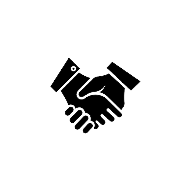 Icono de apretón de mano amistoso Acuerdos de negocios Aplicaciones y sitios web de apretones de mano