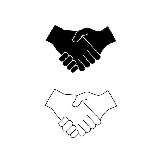 icono de apretón de manos diseño vectorial simple