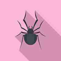 Vector icono de araña de casa negra ilustración plana del icono de vector de araña de casa negra para diseño web