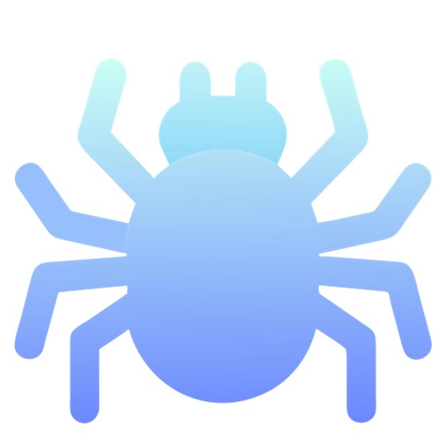 icono de araña con formas de colores gradiente