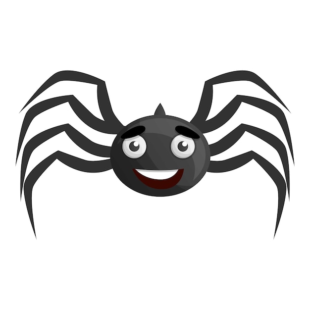 Icono de araña sonriente Caricatura de icono de vector de araña sonriente para diseño web aislado sobre fondo blanco