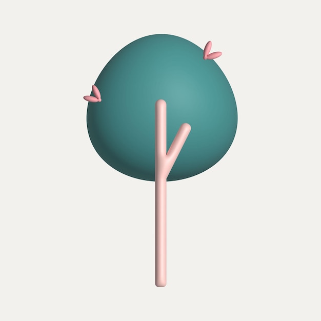 Icono de árbol 3d ilustración - medio ambiente