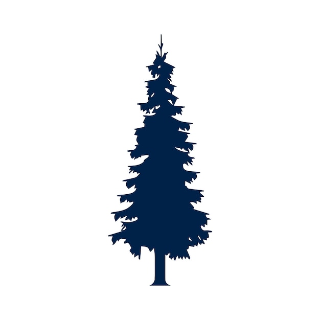 Vector icono de árbol de abeto pinos plantilla de logotipo de árbol aislado en fondo blanco