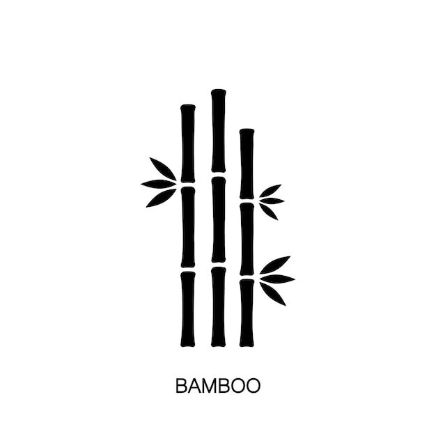 Icono de árbol de bambú sobre fondo blanco eps10