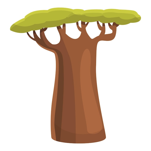 Icono de árbol baobab Caricatura de icono de vector de árbol baobab para diseño web aislado sobre fondo blanco