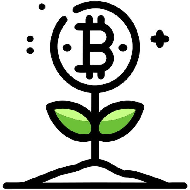 icono de árbol de bitcoin línea rota
