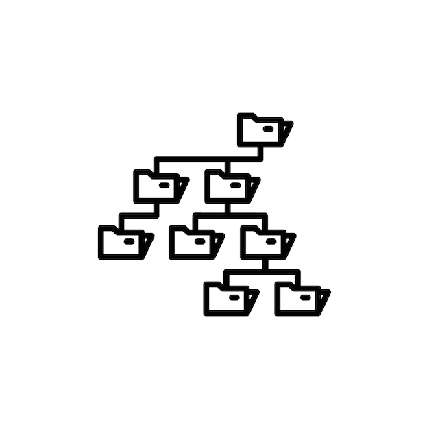 Icono de árbol de carpetas ideal para la organización de archivos