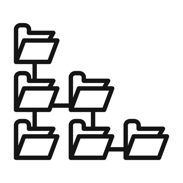 Icono de árbol de carpetas perfecto para la gestión de datos