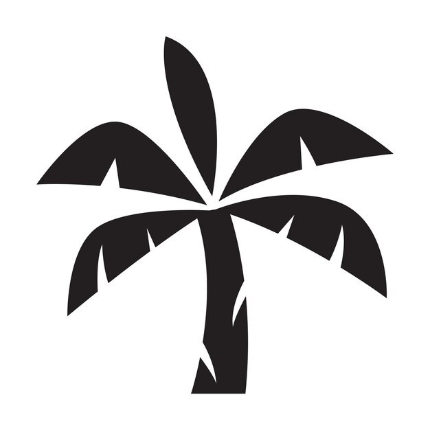 Icono de árbol de coco negro