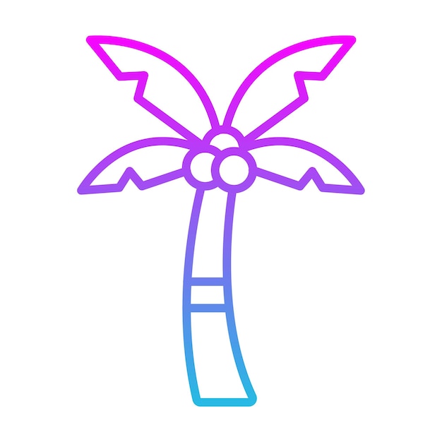 El icono del árbol de coco