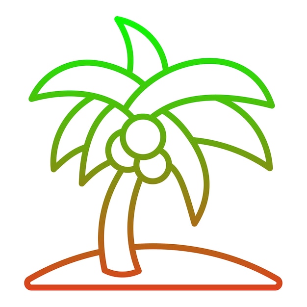 El icono del árbol de coco