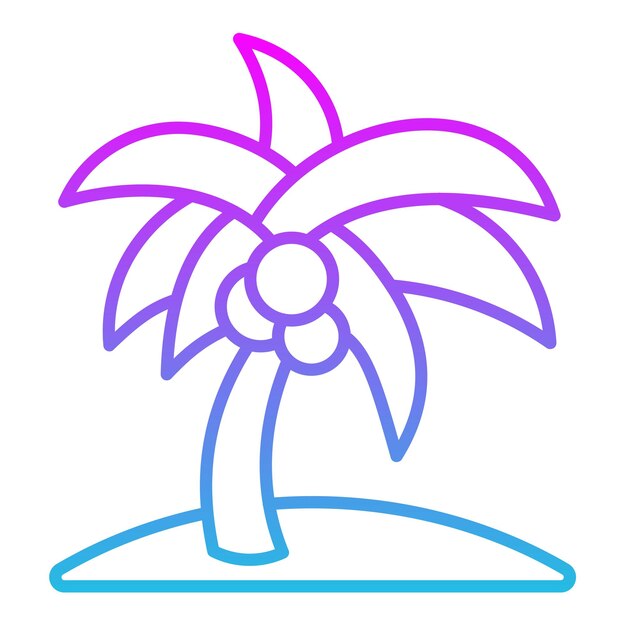 El icono del árbol de coco