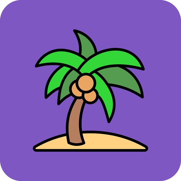 El icono del árbol de coco