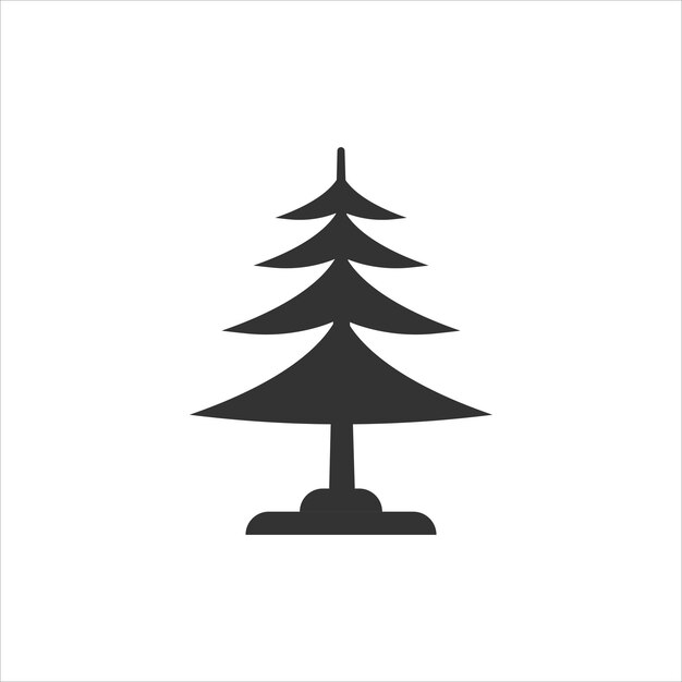 Vector icono de árbol de coníferas en estilo plano ilustración vectorial de flora de abeto en fondo blanco aislado concepto de negocio de señales ecológicas