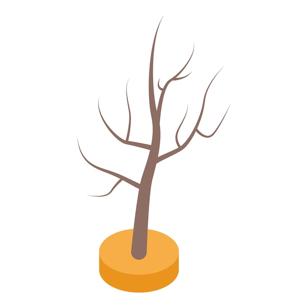 Icono de árbol en el desierto isométrico de icono de vector de árbol en el desierto para diseño web aislado sobre fondo blanco